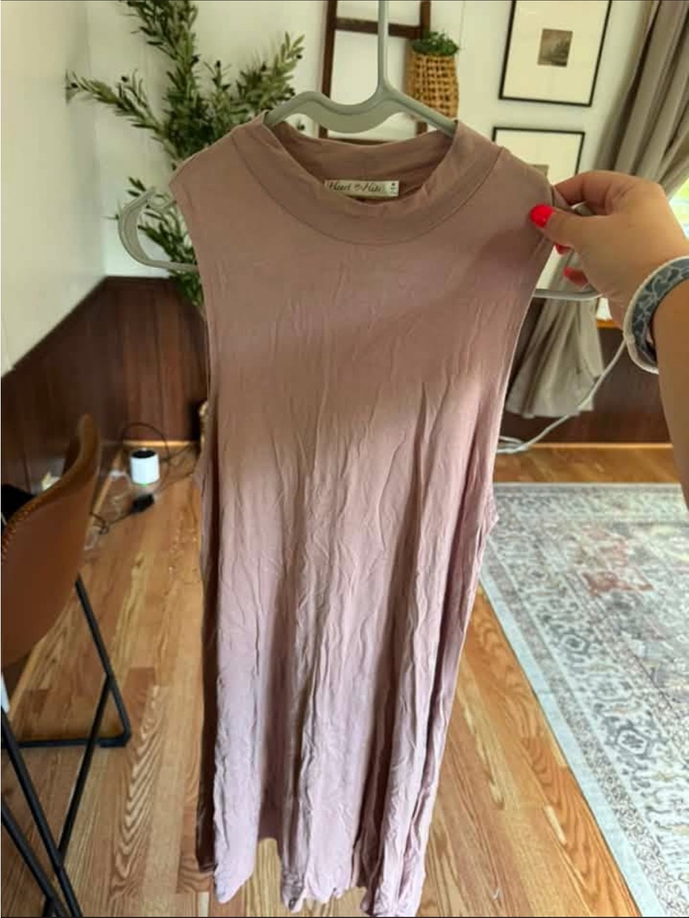Heart & Hips Sleeveless Midi Dress in Mauve